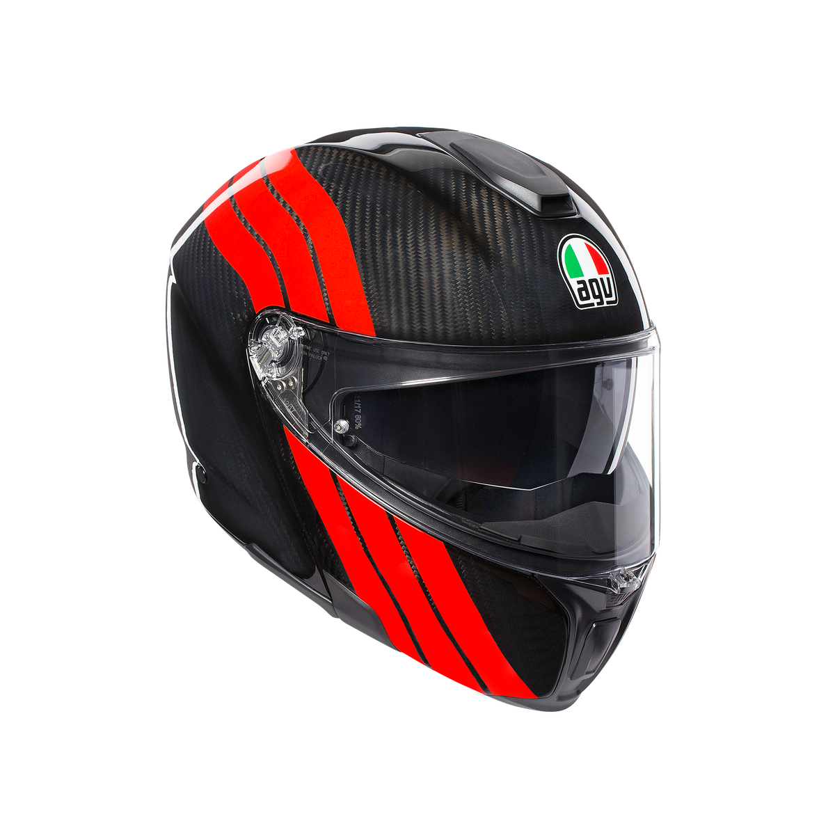 Картинка Шлем  AGV  SPORTMODULAR STRIPES CARBON/RED от магазина Seller — готовый магазин одежды