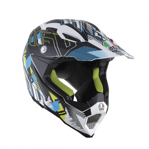 Картинка Шлем  AGV  AX-8 EVO NOFOOT MATT WHITE/CYAN от магазина Seller — готовый магазин одежды