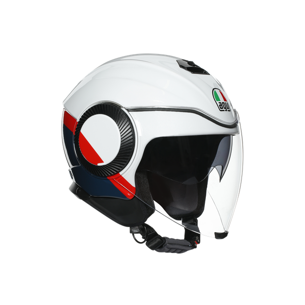 Картинка Шлем  AGV  ORBYT BLOCK PEARL WHITE/EBONY/RED FL от магазина Seller — готовый магазин одежды