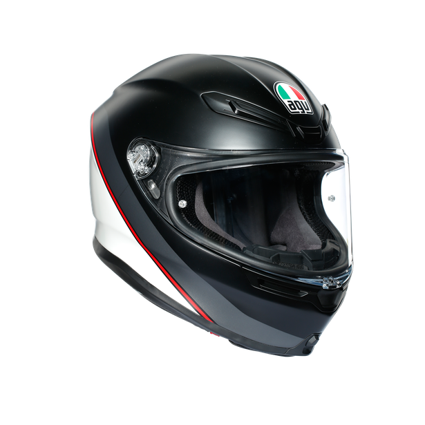 Картинка Шлем  AGV  K6 MINIMAL PURE MATT BLACK/WH/RED от магазина Seller — готовый магазин одежды