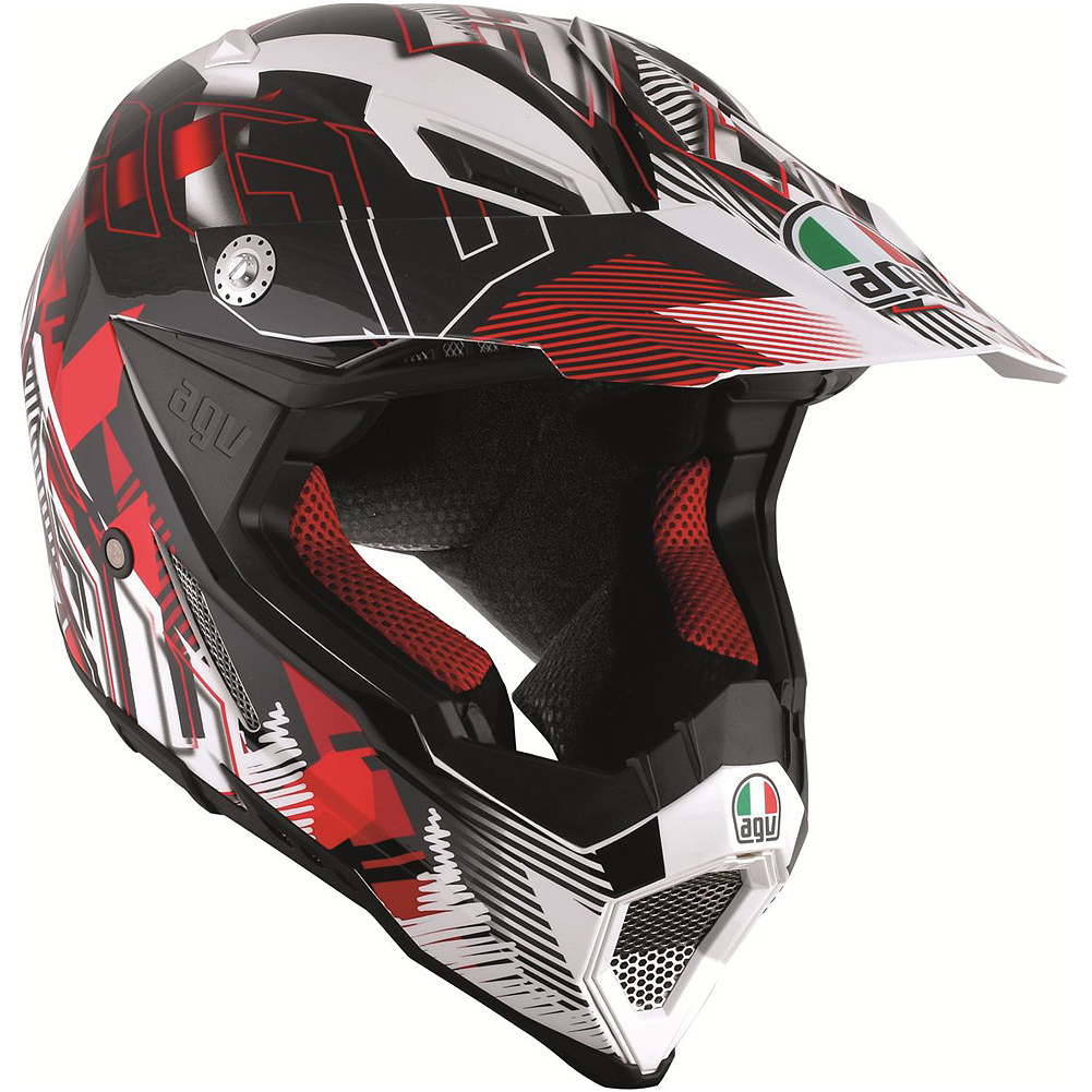 Картинка Шлем  AGV  AX-8 EVO NOFOOT WHITE/RED от магазина Seller — готовый магазин одежды