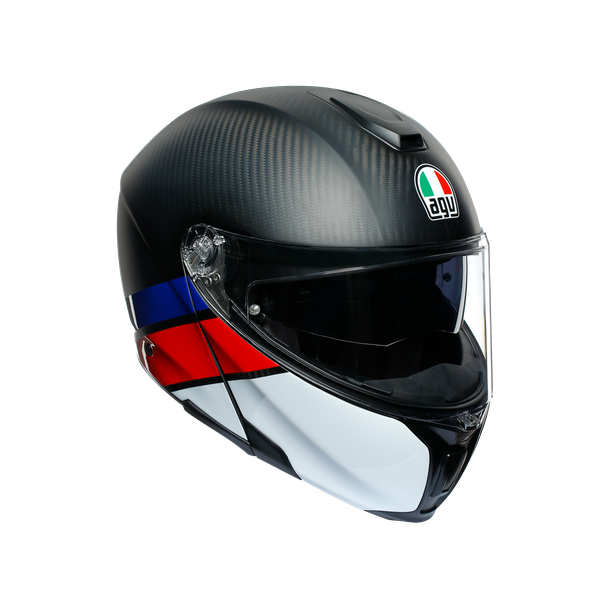Картинка Шлем  AGV  SPORTMODULAR LAYER CARBON/RED/WHITE от магазина Seller — готовый магазин одежды