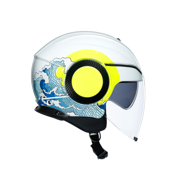 Картинка Шлем  AGV  ORBYT SUNSET WHITE/YELLOW FLUO от магазина Seller — готовый магазин одежды